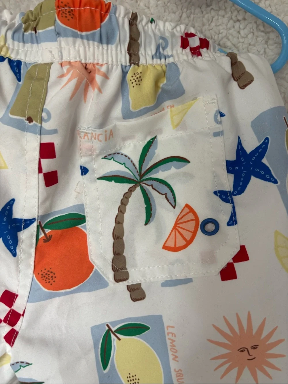 Cotton On Kids White Swim Shorts – Fruit & Sea Print – 12M - NWOT